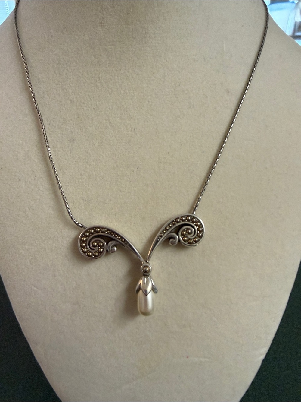 Brighton Silver Heart Pendant Necklace with Pearl - Picture 4 of 5